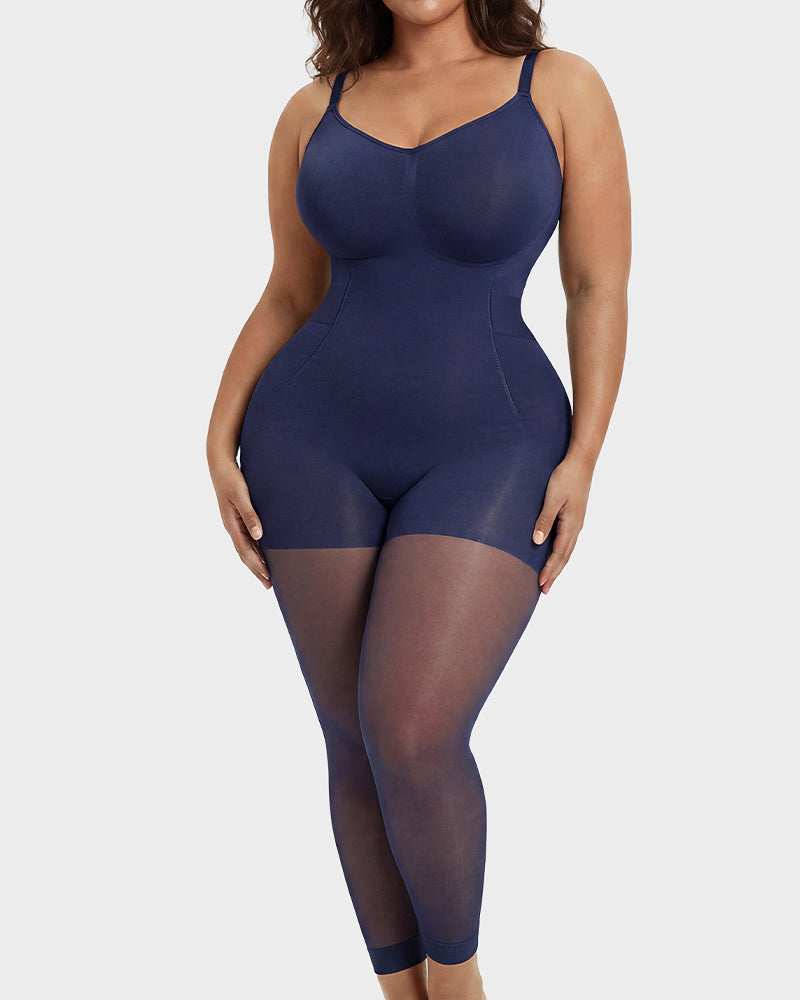 Easyslide™ Deep V Shapewear Bodysuit with Stockings